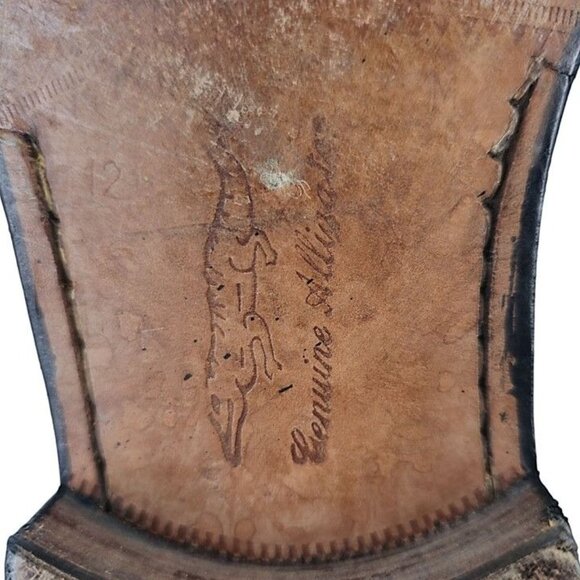 Vintage Mauri Exotic Alligator Ostrich Navy Blue Dress Shoes Mens 12 M Italy - Picture 10 of 13